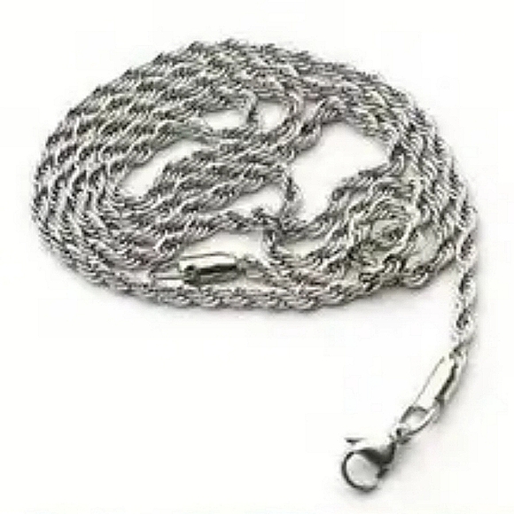 New! MEN'S .925 Silver Plated  6 Character Truth Mantra Spinner Charm Necklace. - Picture 8 of 8